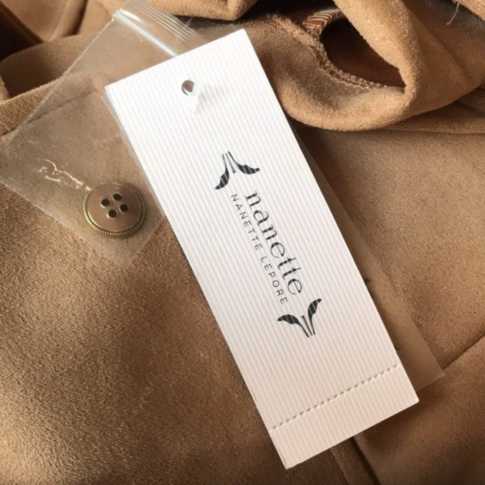 Nanette Nanette Lepore Women's L Jacket Caramel Faux Suede Cropped NJ4F114N6 - Picture 9 of 10